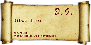 Dibuz Imre névjegykártya